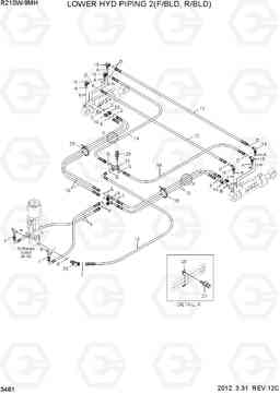 3481 LOWER HYD PIPING 2(F/BLD, R/BLD, -#0003) R210W9-MH, Hyundai