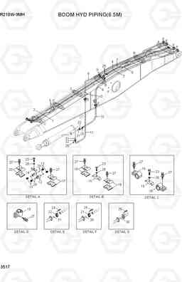 3517 BOOM HYD PIPING(6.5M) R210W9-MH, Hyundai