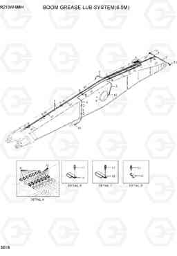 3518 BOOM GREASE LUB SYSTEM(6.5M) R210W9-MH, Hyundai
