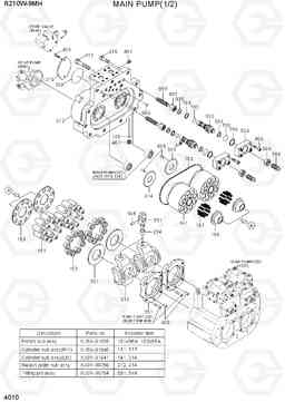 4010 MAIN PUMP(1/2) R210W9-MH, Hyundai