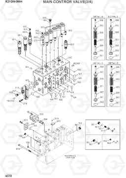 4070 MAIN CONTROL VALVE(3/4) R210W9-MH, Hyundai