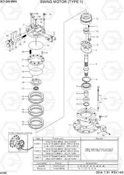 4100 SWING MOTOR (TYPE 1) R210W9-MH, Hyundai