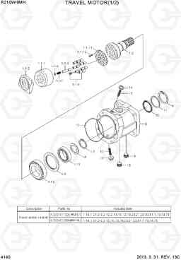 4140 TRAVEL MOTOR(1/2) R210W9-MH, Hyundai