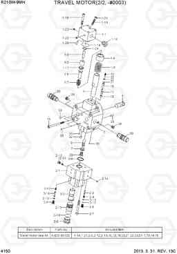 4150 TRAVEL MOTOR(2/2, -#0003) R210W9-MH, Hyundai