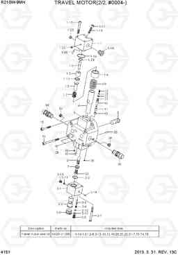 4151 TRAVEL MOTOR(2/2, #0004-) R210W9-MH, Hyundai