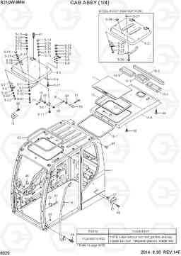 6020 CAB ASSY(1/4) R210W9-MH, Hyundai