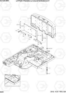 6400 UPPER FRAME & COUNTERWEIGHT R210W9-MH, Hyundai