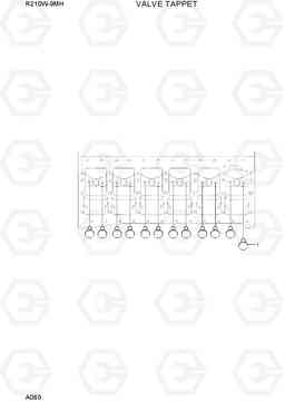 A060 VALVE TAPPET R210W9-MH, Hyundai