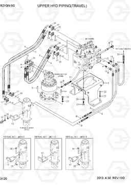 3120 UPPER HYD PIPING(TRAVEL) R210W-9S, Hyundai