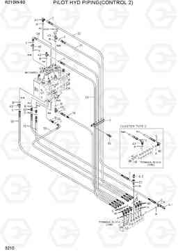 3210 PILOT HYD PIPING(CONTROL 2) R210W-9S, Hyundai