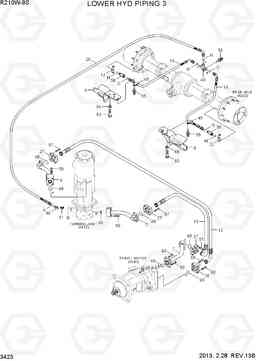 3423 LOWER HYD PIPING 3 R210W-9S, Hyundai