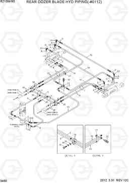 3460 REAR DOZER BLADE HYD PIPING(-#0112) R210W-9S, Hyundai