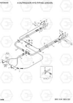 3468 4 OUTRIGGER HYD PIPING 2(REAR, #0013-) R210W-9S, Hyundai