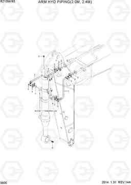 3605 ARM HYD PIPING(2.0M, 2.4M) R210W-9S, Hyundai