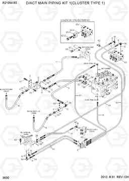 3630 D/ACT MAIN PIPING KIT 1(CLUSTER TYPE 1) R210W-9S, Hyundai