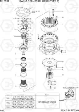 4110 SWING REDUCTION GEAR (TYPE 1) R210W-9S, Hyundai