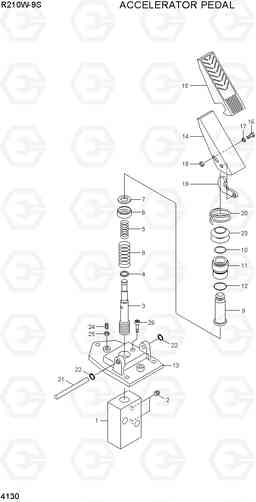 4130 ACCELERATOR PEDAL R210W-9S, Hyundai