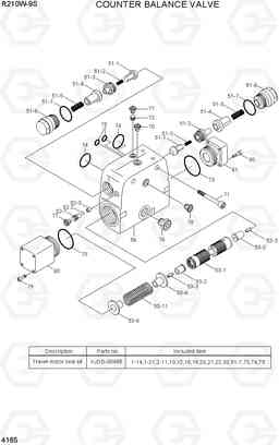 4165 COUNTER BALANCE VALVE R210W-9S, Hyundai