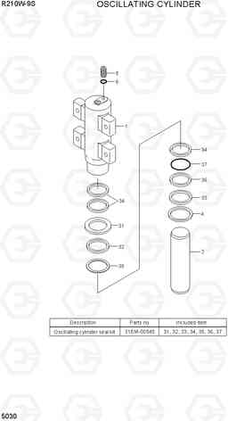 5030 OSCILLATING CYLINDER R210W-9S, Hyundai