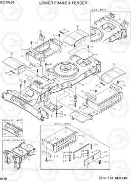 6410 LOWER FRAME & FENDER R210W-9S, Hyundai