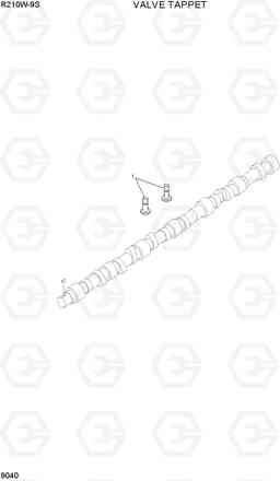 9040 VALVE TAPPET R210W-9S, Hyundai