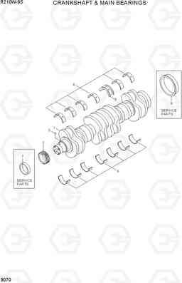 9070 CRANKSHAFT & MAIN BEARINGS R210W-9S, Hyundai