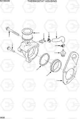 9530 THERMOSTAT HOUSING R210W-9S, Hyundai