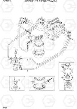 3120 UPPER HYD PIPING(TRAVEL) R215LC-7(INDIA), Hyundai