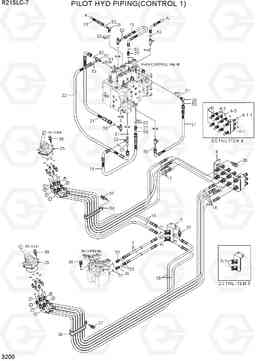 3200 PILOT HYD PIPING(CONTROL 1) R215LC-7(INDIA), Hyundai