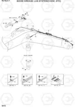 3410 BOOM GREASE LUB SYSTEM(5.68M, STD) R215LC-7(INDIA), Hyundai