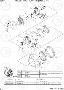 4173 TRAVEL REDUCTION GEAR(TYPE 2 & 3) R215LC-7(INDIA), Hyundai