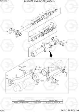 4200 BUCKET CYLINDER(-#0053) R215LC-7(INDIA), Hyundai