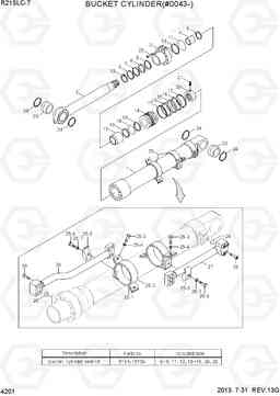 4201 BUCKET CYLINDER(#0054) R215LC-7(INDIA), Hyundai