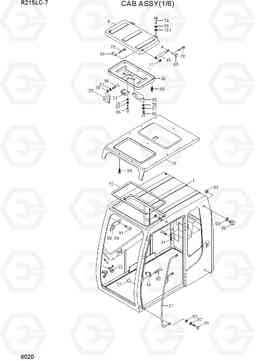 6020 CAB ASSY(1/6) R215LC-7(INDIA), Hyundai