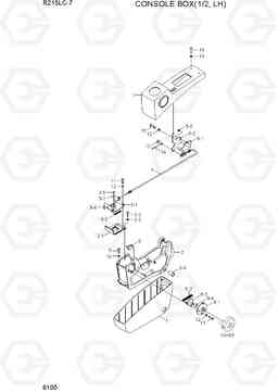 6100 CONSOLE BOX(1/2, LH) R215LC-7(INDIA), Hyundai