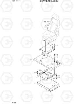 6130 SEAT BASE ASSY R215LC-7(INDIA), Hyundai