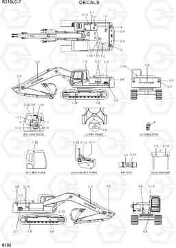 8100 DECALS R215LC-7(INDIA), Hyundai