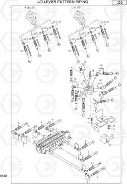 9140 J/D LEVER PATTERN PIPING R22-7, Hyundai