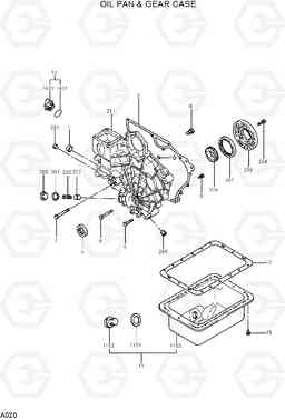 A020 OIL PAN & GEAR CASE R22-7, Hyundai