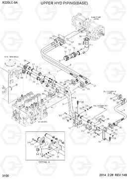 3100 UPPER HYD PIPING(BASE) R220LC-9A, Hyundai