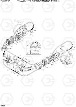 3300 TRAVEL HYD PIPING(T/MOTOR TYPE 1) R220LC-9A, Hyundai