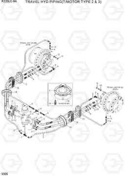 3305 TRAVEL HYD PIPING(T/MOTOR TYPE 2 & 3) R220LC-9A, Hyundai