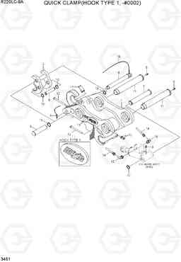 3451 QUICK CLAMP(HOOK TYPE 1, -#0002) R220LC-9A, Hyundai