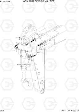 3525 ARM HYD PIPING(2.4M, OPT) R220LC-9A, Hyundai