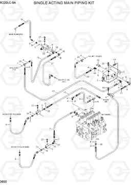 3650 SINGLE ACTING MAIN PIPING KIT R220LC-9A, Hyundai