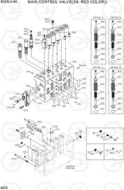 4070 MAIN CONTROL VALVE(3/4, RED COLOR) R220LC-9A, Hyundai
