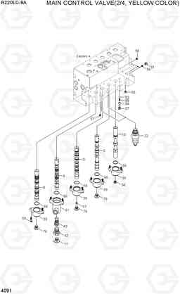 4091 MAIN CONTROL VALVE(2/4, YELLOW COLOR) R220LC-9A, Hyundai