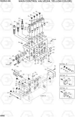 4092 MAIN CONTROL VALVE(3/4, YELLOW COLOR) R220LC-9A, Hyundai