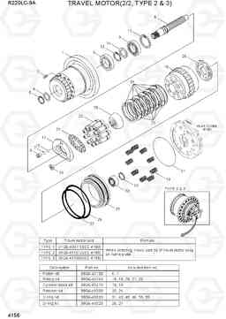 4156 TRAVEL MOTOR(2/2, TYPE 2 & 3) R220LC-9A, Hyundai