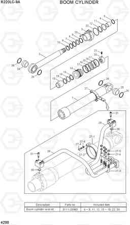 4200 BOOM CYLINDER R220LC-9A, Hyundai